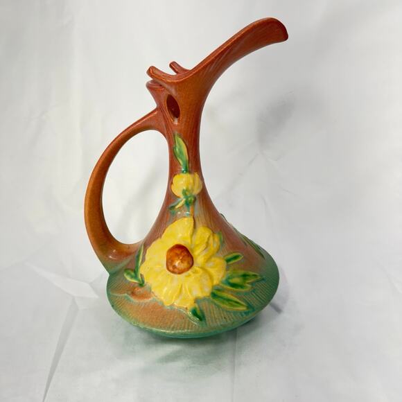 VTG 1942 Roseville Pottery Peony Water Ewer - Picture 4 of 7